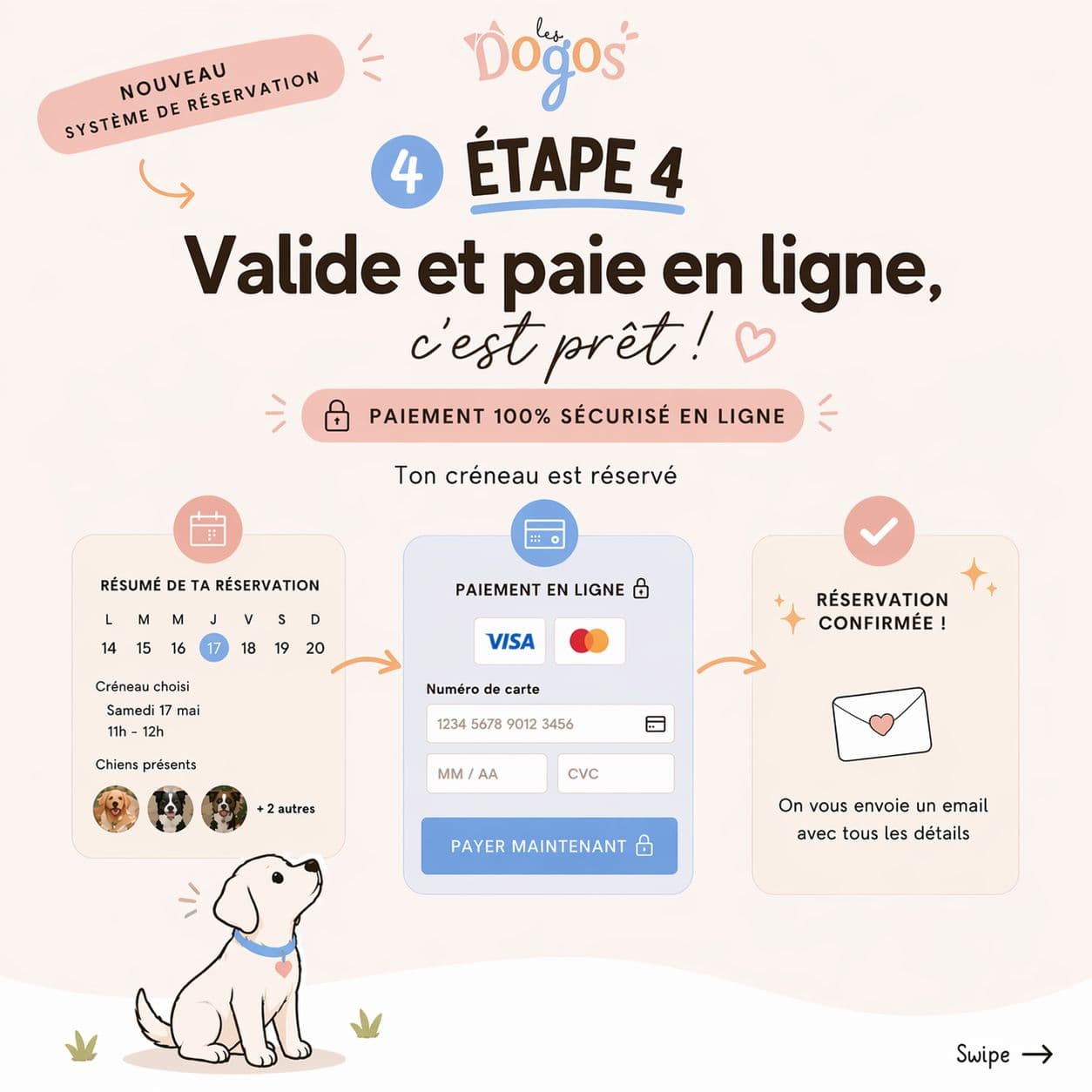 Votre chien est prêt à réserver son créneau